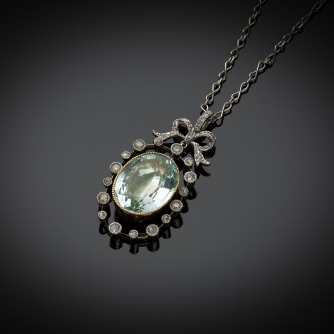 Pendentif aigue-marine fin XIXe siècle