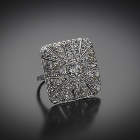 Bague diamants Art Déco 2,50 carats