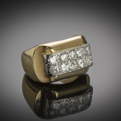 Bague « Tank » diamants (vers 1940)