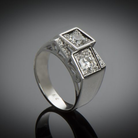 Bague diamants avant-garde vers 1935