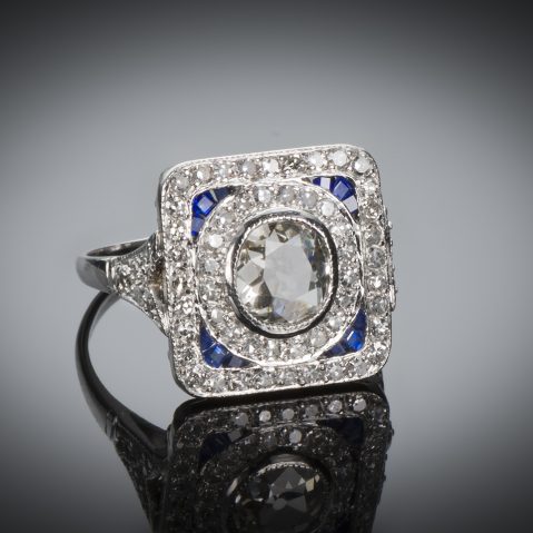 Bague diamants (2,30 carats) Art Déco