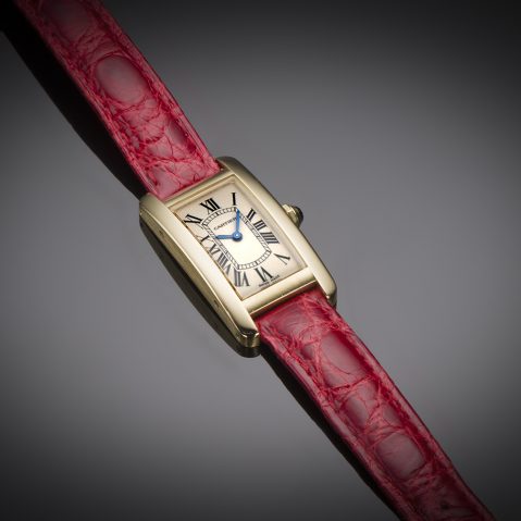Montre Cartier Tank américaine or