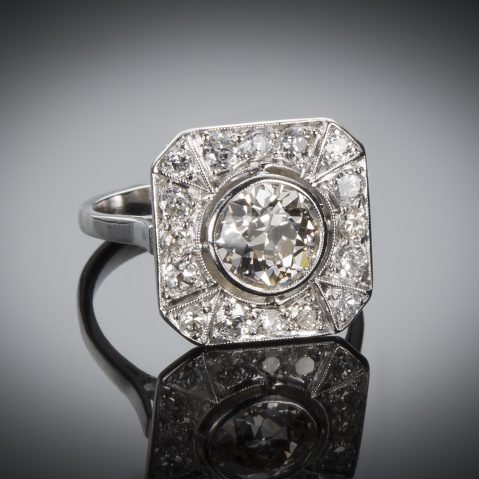 Bague diamants (2,80 carats) Art Déco