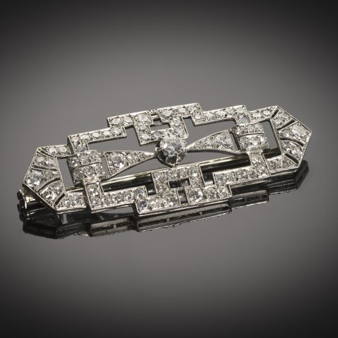 Broche diamants Art Déco