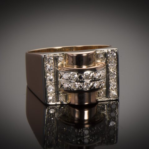 Bague Tank diamants (vers 1940)
