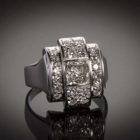 Bague diamants Art Déco (1,80 carat)