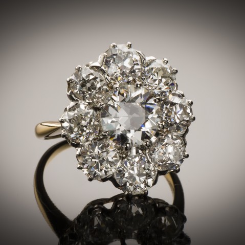 Ring late 19th century diamonds (3.60 carats)