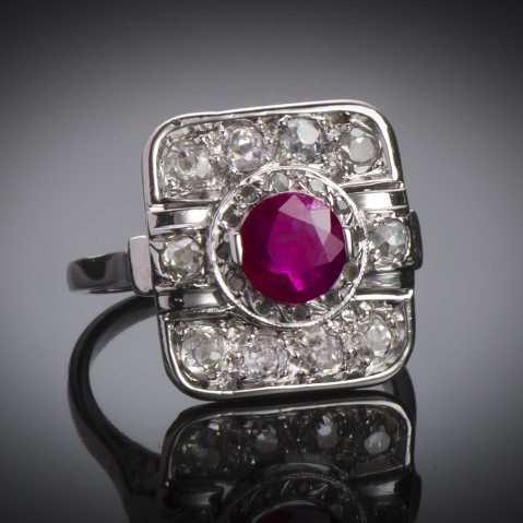 Art Deco ruby ring (certificate)