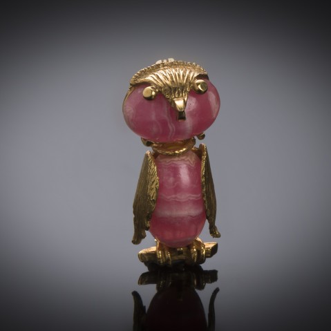 Brooch circa 1950 rhodochrosite