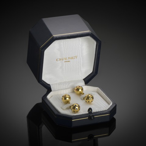 Chaumet sapphire and ruby cufflinks