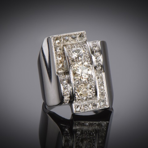 Modernist ring diamonds circa 1935