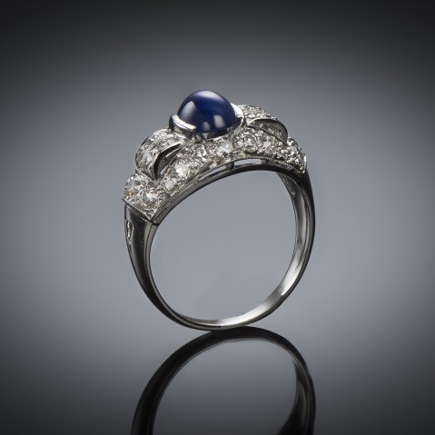 Art Deco sapphire and diamond ring