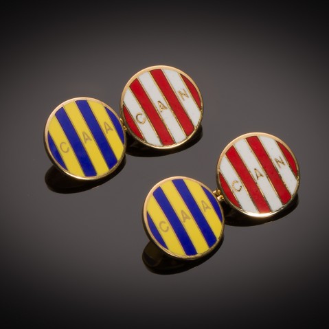 Chaumet enamelled cufflinks