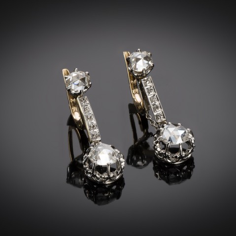 French diamond earrings circa 1900