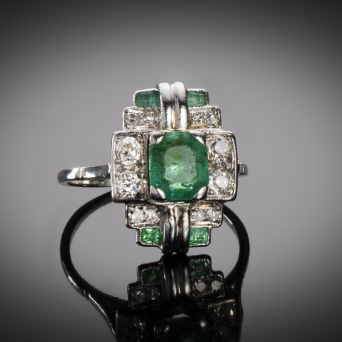 Emerald diamond ring circa 1930