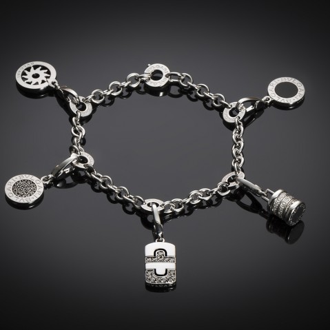 Bulgari diamond charm bracelet