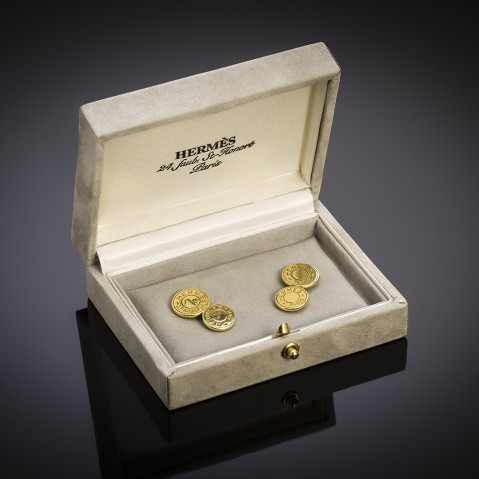 Vintage gold Hermès cufflinks