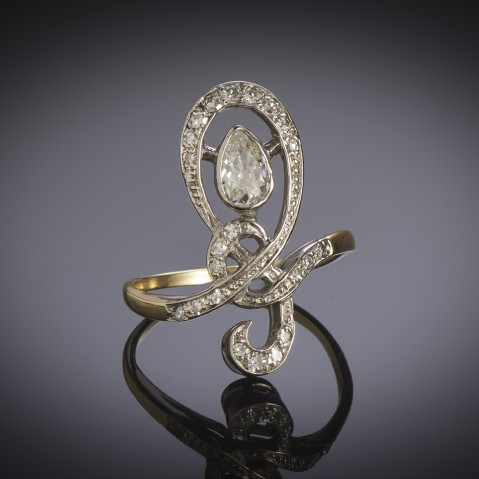 French early 20th century diamond ring (1 carat)