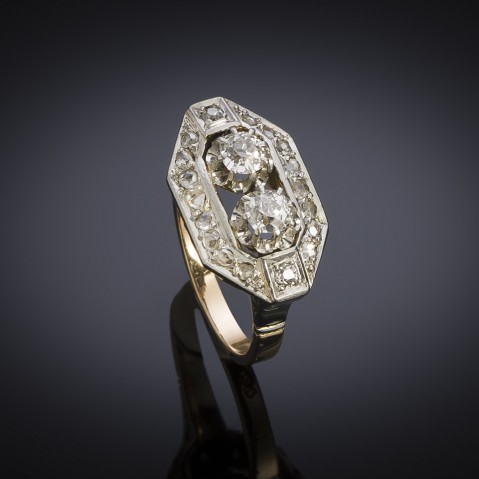 French Art deco diamond ring (circa 1935)