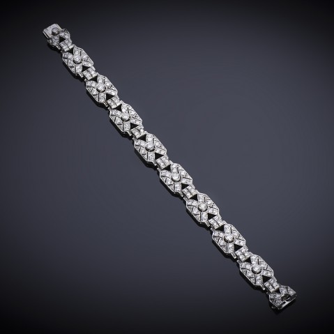 French Art Deco diamond bracelet (3 carats)