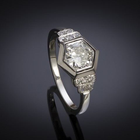 French Art deco diamond ring (circa 1930)