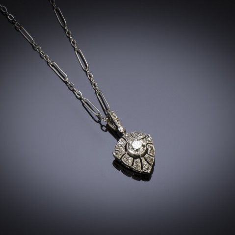 French Art Deco diamond pendant