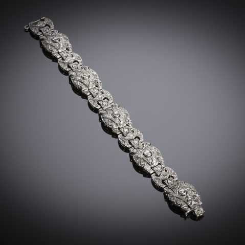 Art Deco platinum diamond bracelet