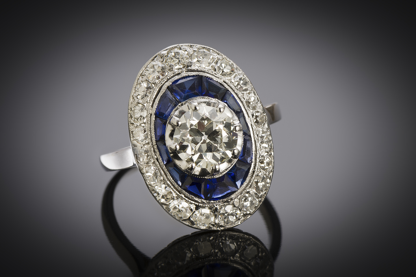 French Art Deco diamond ring (2 carats)-2
