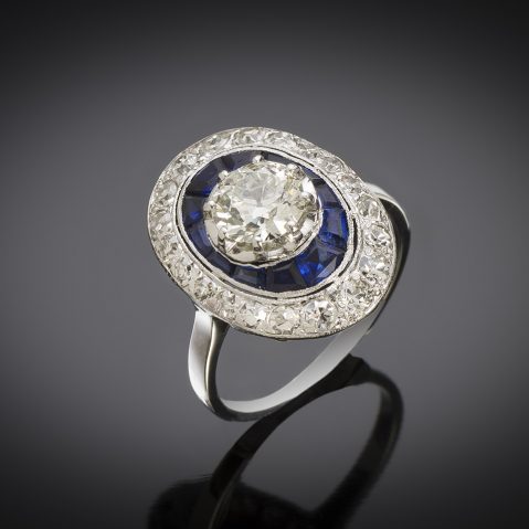 French Art Deco diamond ring (2 carats)