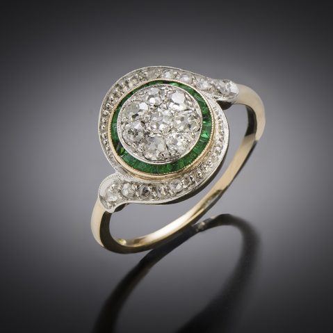 Antique French tourbillon diamond ring