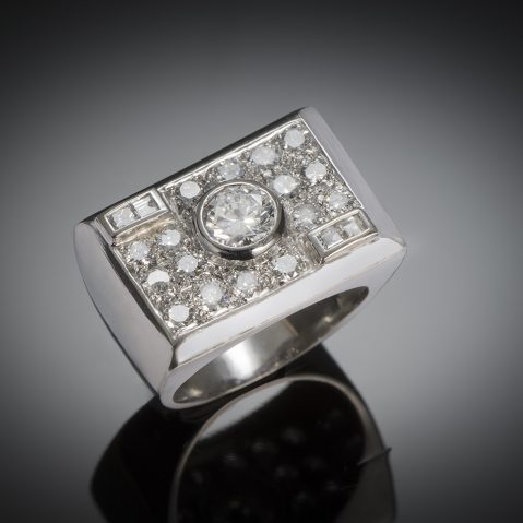 Modernist ring diamond circa 1935