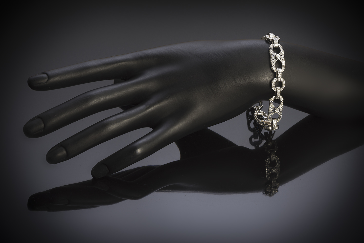 French Art Deco diamond bracelet (4 carats)-2