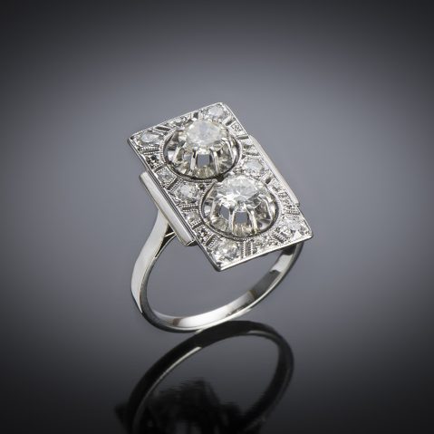 French Art deco diamond ring (1.5 carat)