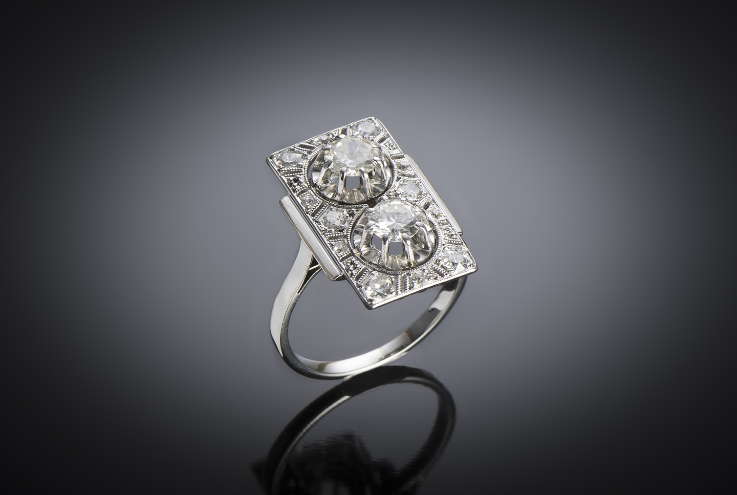 French Art deco diamond ring (1.5 carat)-1
