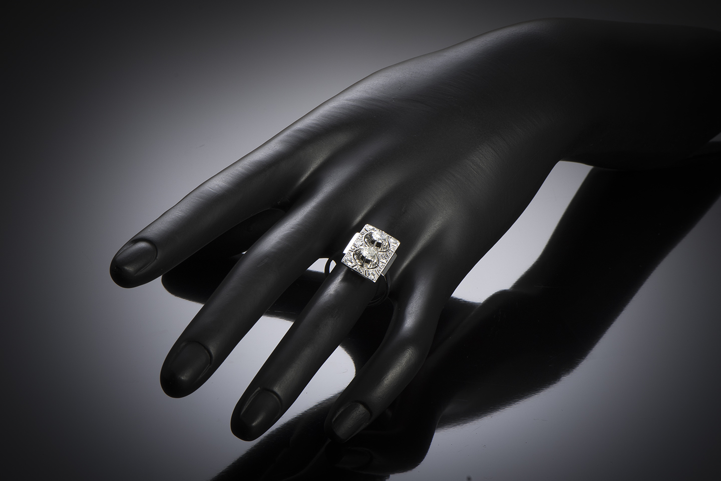 French Art deco diamond ring (1.5 carat)-3