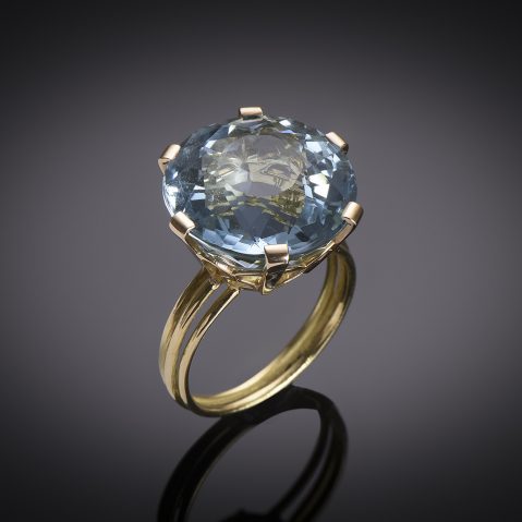 Aquamarine ring (11 carats, CGL certificate)