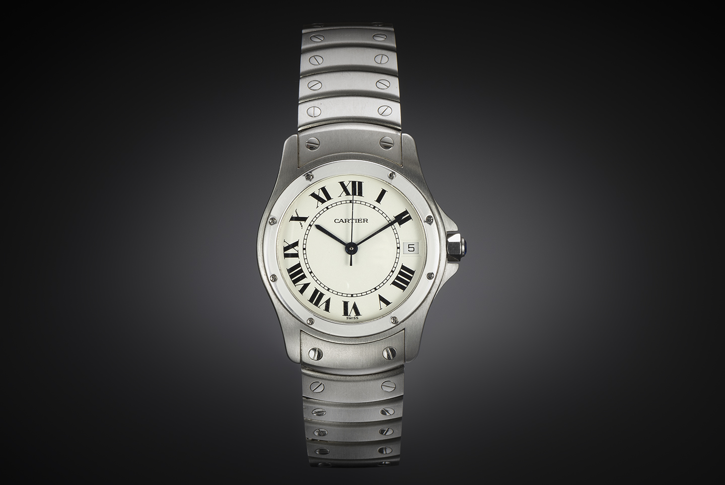 Cartier steel automatic watch (33 mm)-1
