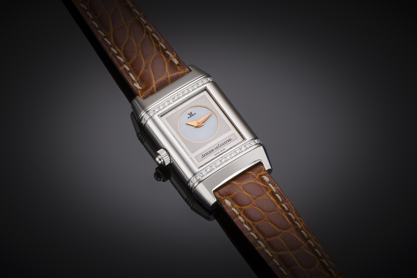 Jaeger LeCoultre Reverso Duetto diamond watch (with complementary steel strap, box and revision 2022)-2