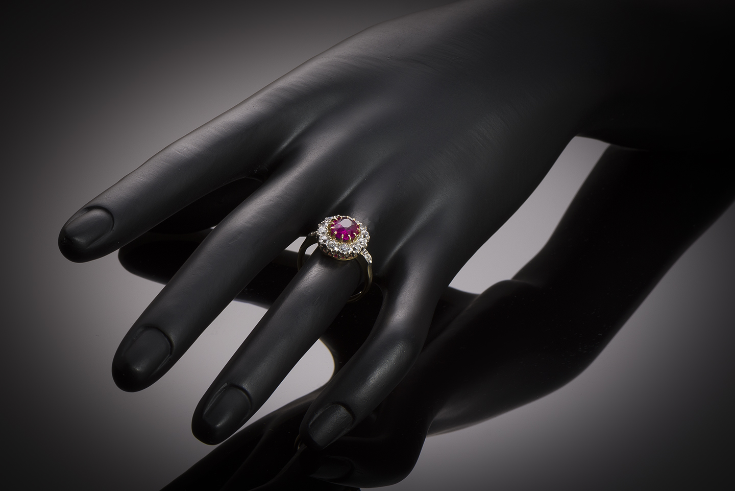 Natural Burmese ruby and diamond ring (laboratory certificate) Jean Ratel early 20th century-2