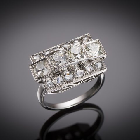 French Art deco diamond ring (2 carats)