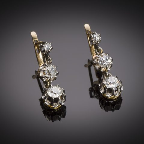 Late 19th century diamond earrings (1.50 carat)