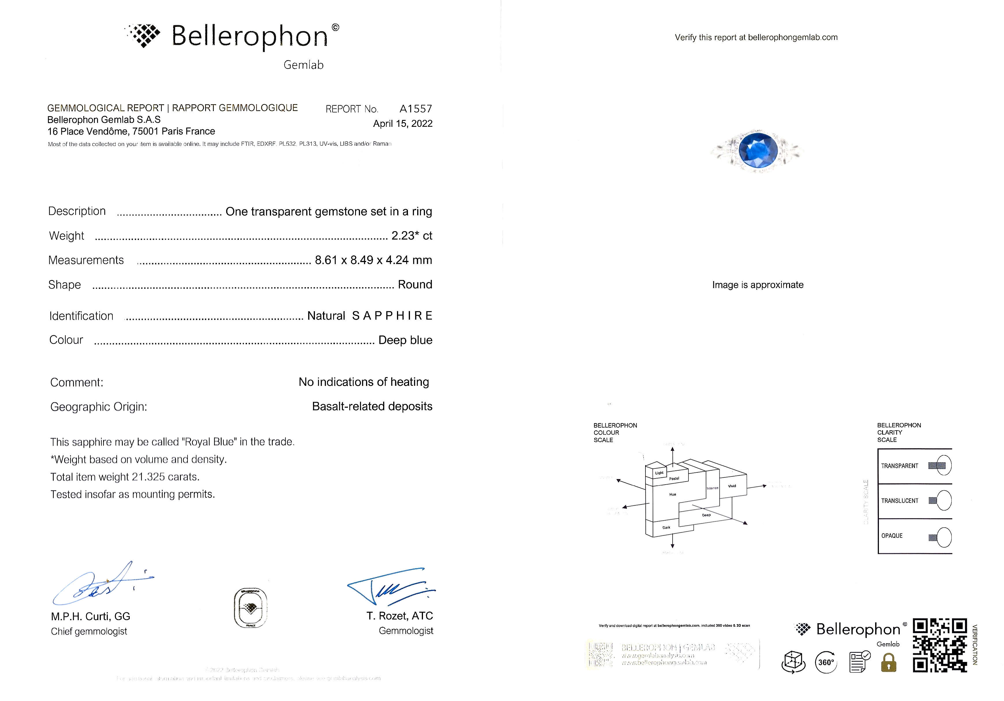 Art deco unheated royal blue sapphire and diamond ring (laboratory certificate)-3