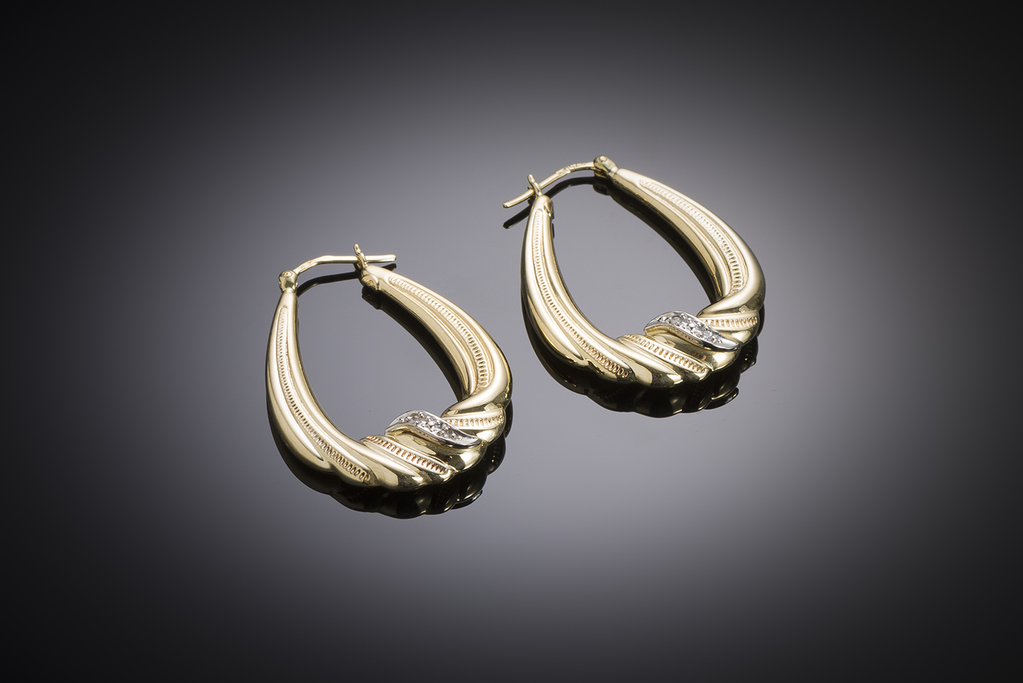 French vintage diamond earrings (length 3.4 cm)-1