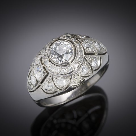 French Art deco ring diamond (1.20 carat)