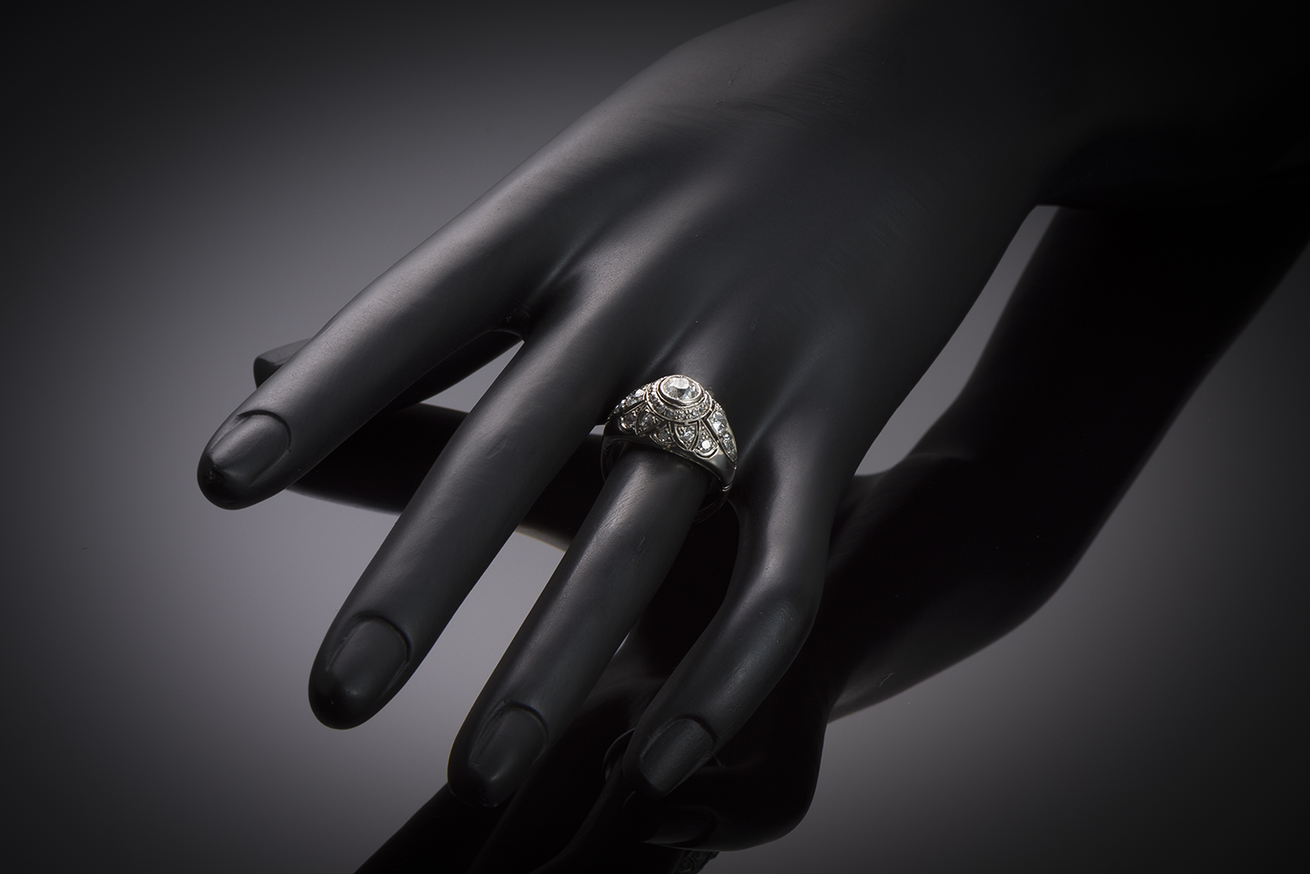 French Art deco ring diamond (1.20 carat)-3