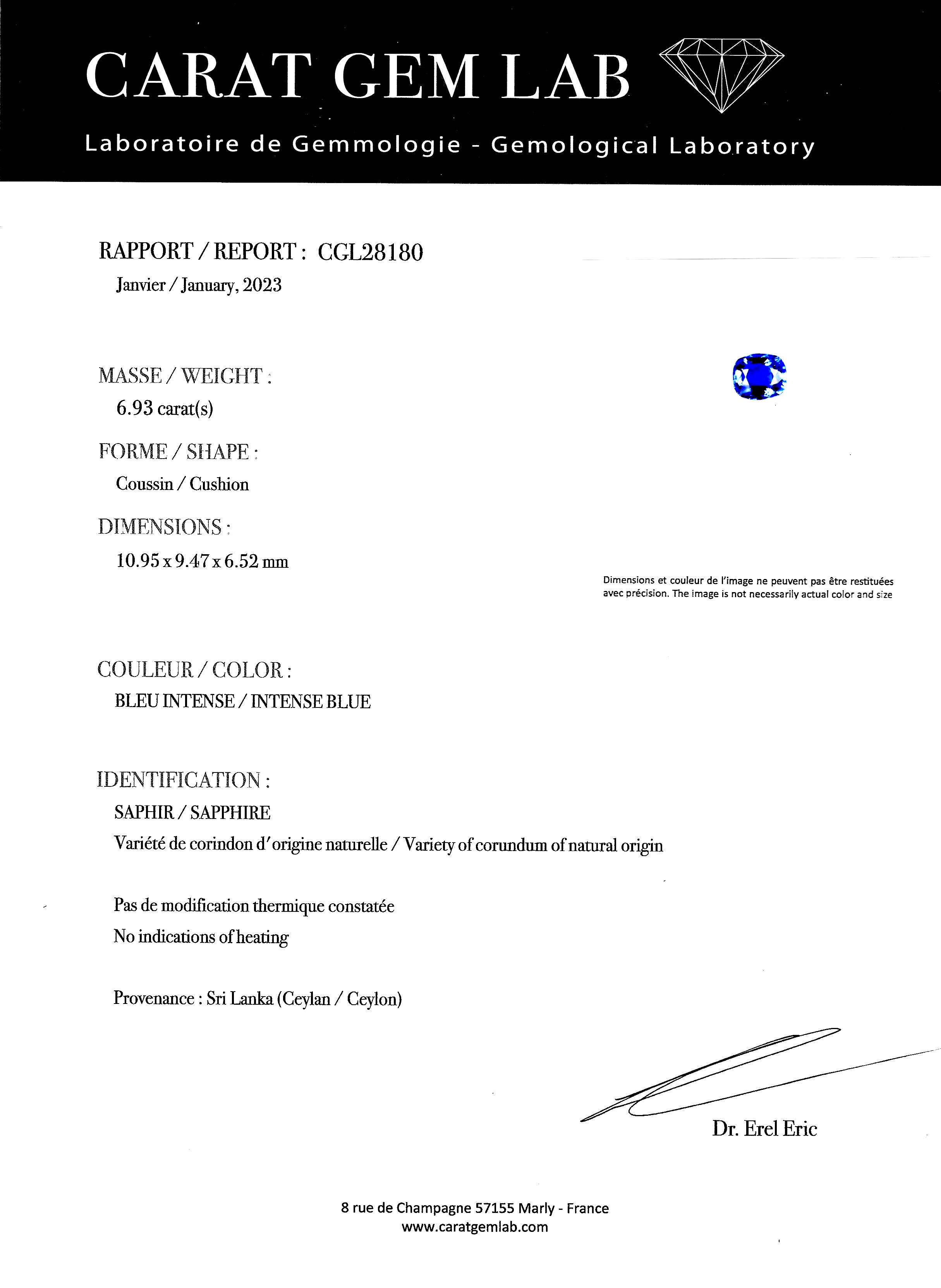 Art deco unheated sapphire and diamond ring (laboratory certificate)-3