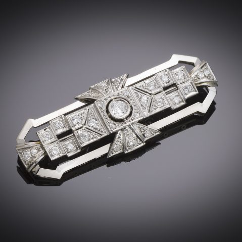 French Art deco diamond brooch