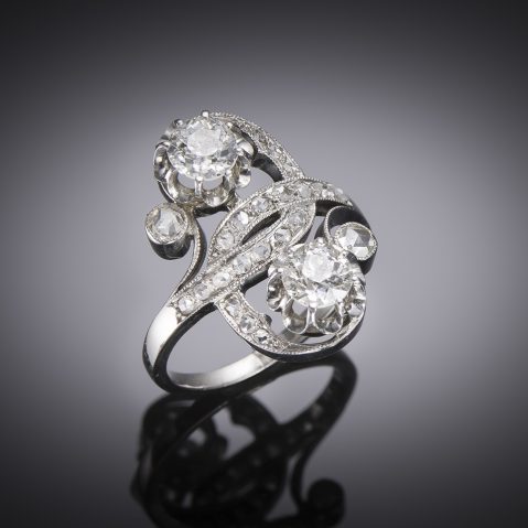 Belle Epoque diamonds (0.70 carat x 2) ring in platinum