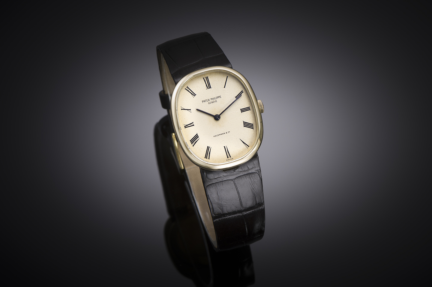 Patek Philippe Ellipse gold watch – Double signature Haussman & Co-1