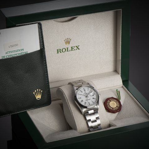 Rolex Oyster Perpetual Date watch (full set: certificate of origin, box, etc.)